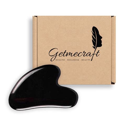 Buy Getmecraft Black Obsidian Gua Sha Stone For Face Neak And Under Eye ...