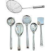 Parage Stainless Steel 10 Pieces Cooking Spoons Set, Contains Ladle ...