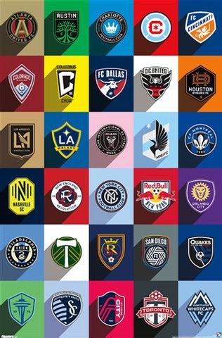 MLS Major League Soccer Official Team Logos Poster (All 30 Teams) - Co ...