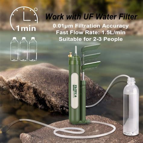 Portable Water Filter Survival Gear | High Precision Large Flow 2-in-1 ...