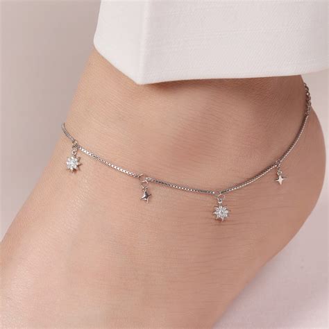 Buy Starry Night Sky Rhodium-Plated Women's Silver Anklets – Zavya