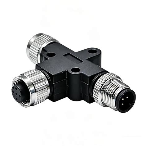 M12 IP67 5 Pin Connector, M12 T Connector 5 Pin Male to Female A Code ...