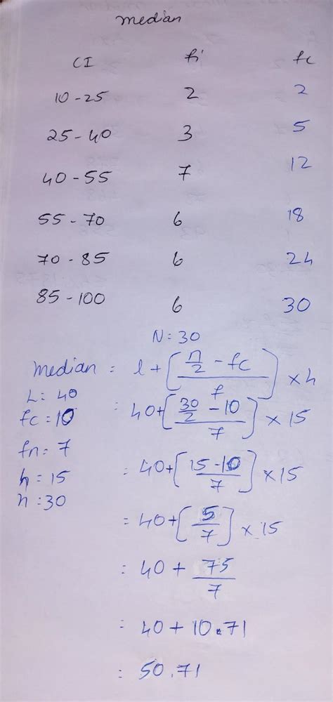 Find median of the following data marks 10–25 25-40 40–55 55–70 70–85 ...