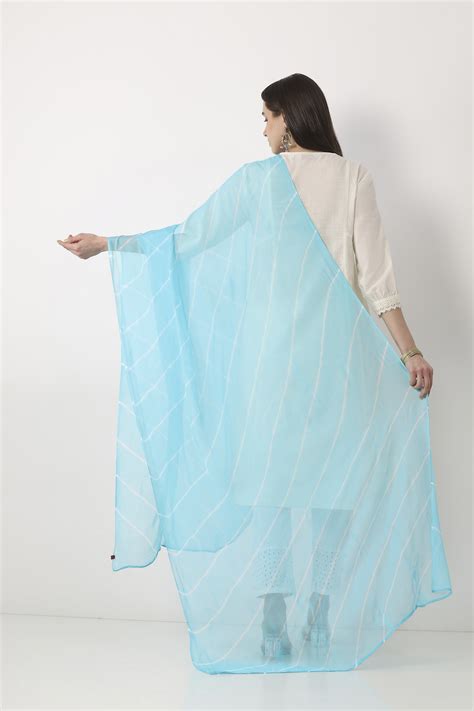 Buy Blue Printed Tasseled Dupatta Online at Biba India