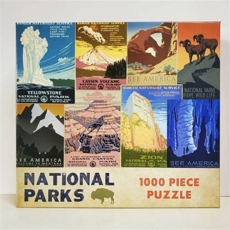 National Parks Puzzle 1000 Piece Jigsaw, Travel America, Yellowstone ...