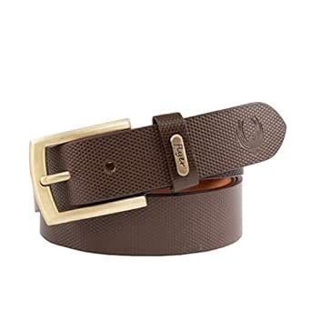 Buy Flyer Men's leather belt (Formal/Casual) (Colour -Brown) Buckle ...