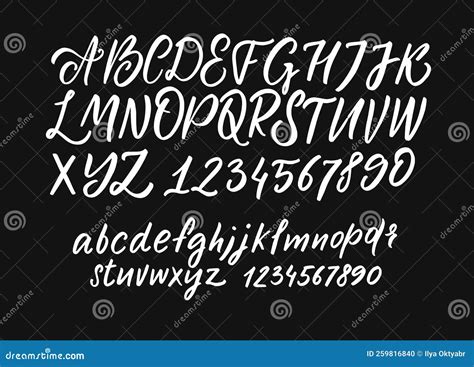 Hand Drawn White Color Calligraphy Font. Modern Brush Letters Signs ...