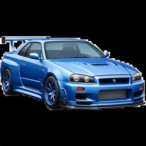 Nissan Skyline GTR R34, side view, compact, emoji style, Discord icon ...