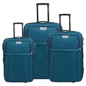 Buy FBI Fabco 3 Pc Soft Sided Spinner Wheels Luggage/Trolley Bag Set ...