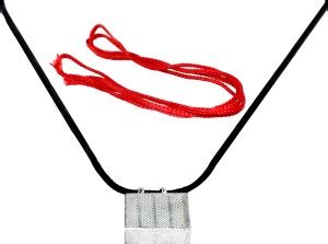 KMJ Pure Silver Tabiz/taveez with Pure Cotton Black and Red Threads ...