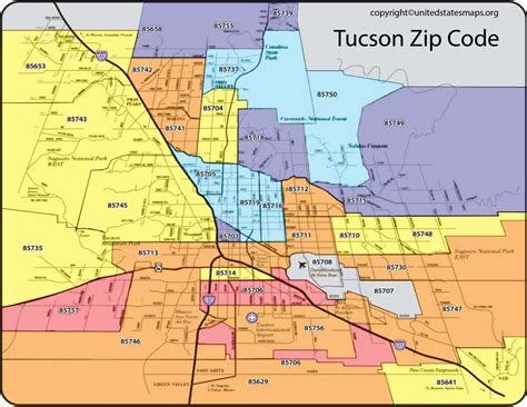 Tucson Zip Code Map | Map of Tucson Zip Codes