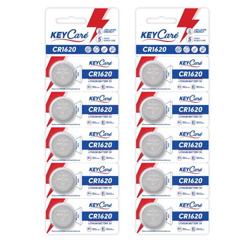 KeyCare CR1620 Lithium Coin Batteries 3V (Pack of 10)