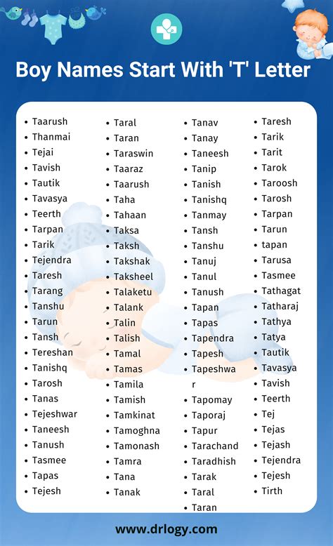 100 Best Baby Boy Names Start With 'T' Letter | Cool baby boy names ...