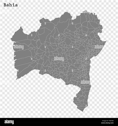 High Quality map of Bahia is a state of Brazil, with borders of the municipalities Stock Vector ...