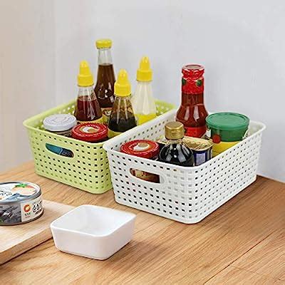 Buy Ponpong Plastic Weave Storage Baskets Organizer, 6 Pack (Blue ...