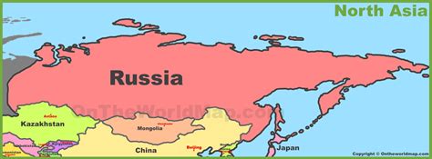 Map of North Asia (Northern Asia)