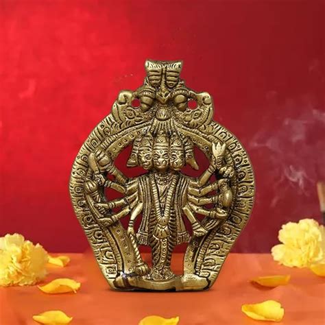 Buy CraftVatika Brass Panchmukhi Hanuman Murti - Panchmukhi Hanuman ...