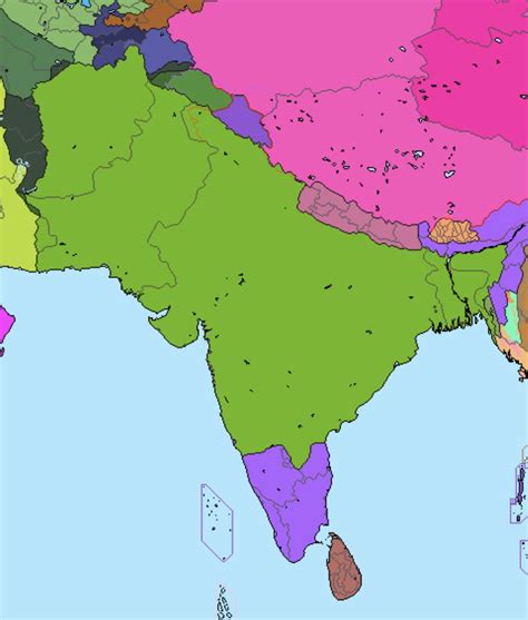 Map of 1648 Mughal empire over modern borders - Maps on the Web