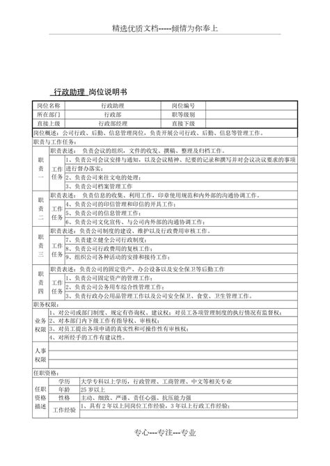 行政助理岗位职责及工作内容模板下载_行政_图客巴巴