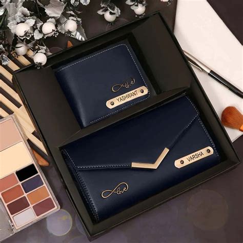 Personalized Premium Faux Leather Wallet and Clutch Combo