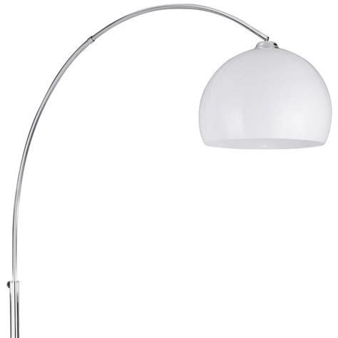 Arcs Floor Lamp Chrome Black Marble Base and White Shade