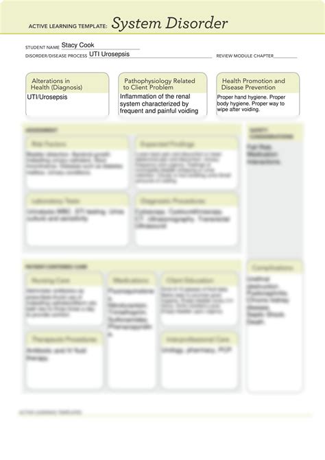 SOLUTION: System disorder template - uti urosepsis - ati system ...