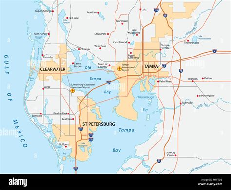 tampa bay area map Stock Vector Image & Art - Alamy