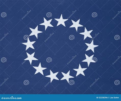 Circle of 13 Stars on Original American Flag Stock Photo - Image of ...