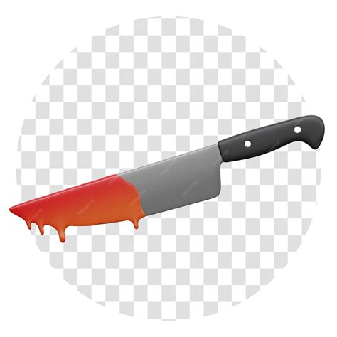 Premium PSD | 3D Rendering Bloody Knife 3D Icon Transparent Background