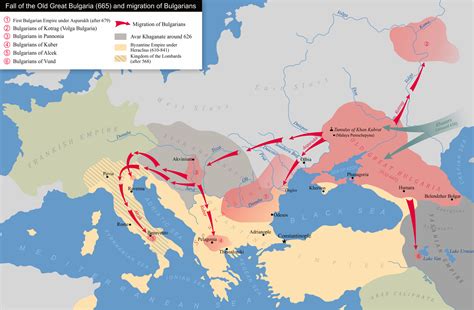 Bulgar migration map in the 7th century [2180x1430] : r/MapPorn