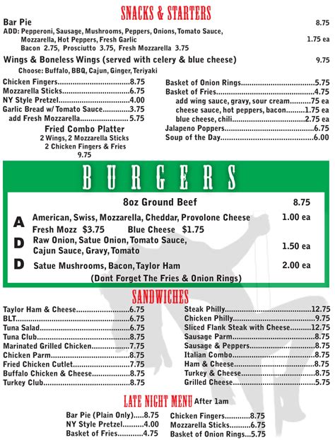 Menu « Johnny A's Hitching Post