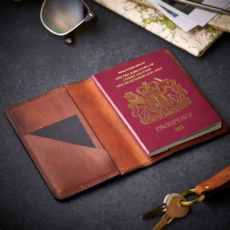 Personalised Leather Passport Holder By Man Gun Bear | notonthehighstreet.com