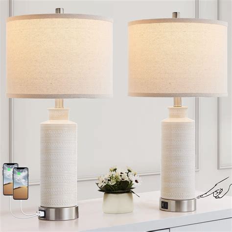 AIEAMPDO Set of 2 Modern Touch Table Lamps for Living Room Bedroom, 3 ...