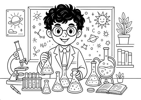 Disegni di Scienziato da colorare - Disegni-Colorare.Com