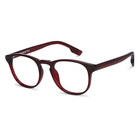 Buy Blue Block Screen Glasses: Marron Full Rim Round Lenskart Blu LB ...
