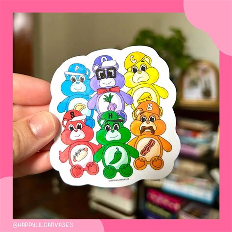 Pittsburgh Care Bear Pierogi Stickers, Pittsburgh Pierogi Race Jalapeño ...