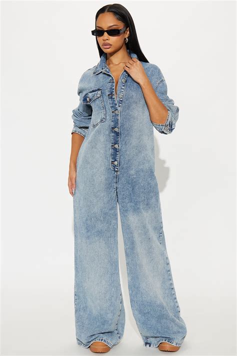Long & Short Sleeve Denim Jumpsuits | Fashion Nova