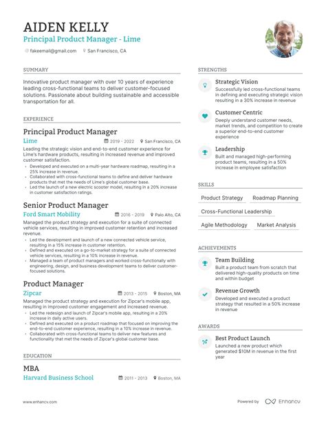 5 Principal Product Manager Resume Examples & Guide for 2024
