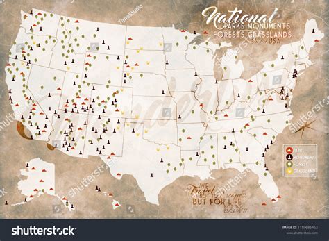 Forest Parks In National Parks Usa Map Printable US National Parks Map