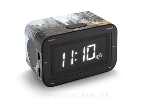 Sveglia Radiocomandata A Proiezione, Aspetto Analogico, Termoigrometro, 2 Orari Di Allarme