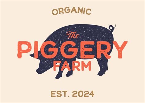 The piggery farm organic farm logo | Premium Vector