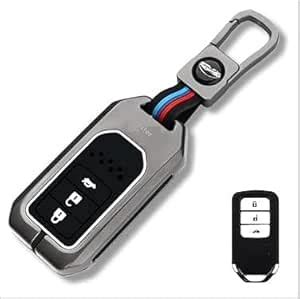 LivTee Premium Metal Soft Car Key Cover Shell with Keychain & Full ...