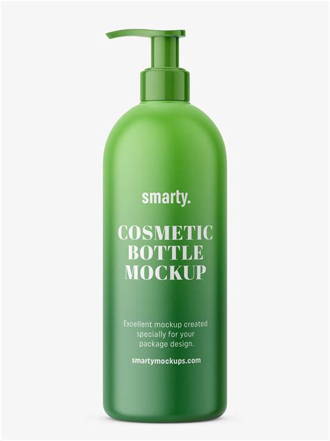 Shampoo matt bottle with pump - Mockups Design