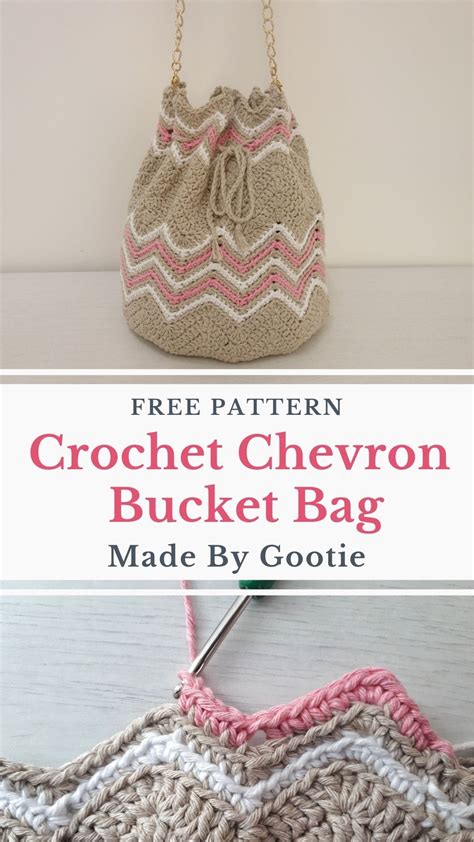Chevron Crochet Bucket Bag Free Pattern - Modern Crochet and Knitting ...