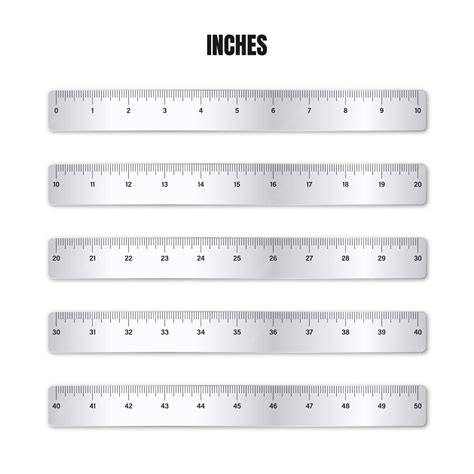 Premium Vector | Realistic various shiny metal rulers with measurement ...
