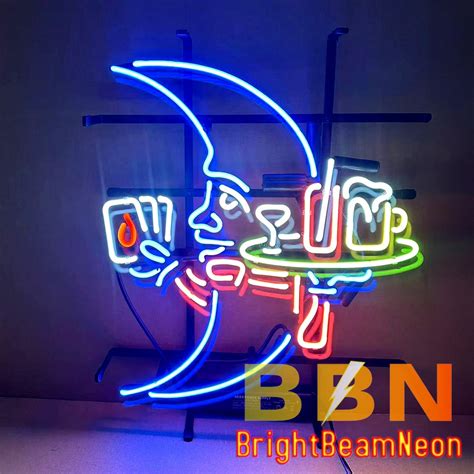 Retro Moon Man Beer Neon Sign Bar & Pub Decor Wall Art Man Cave Home ...