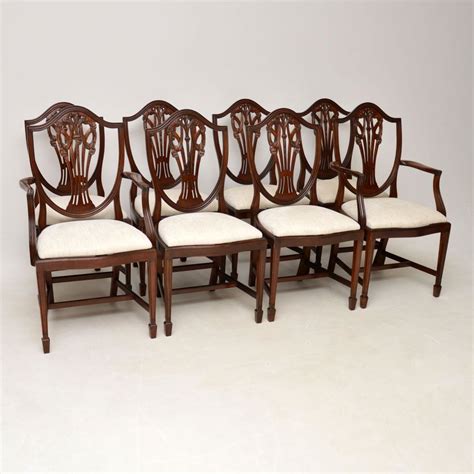 Set of 8 Antique Georgian Style Mahogany Dining Chairs - Marylebone ...