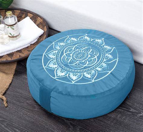 Florensi Meditation Cushion (16"x16"x5"), Large Velvet Meditation ...