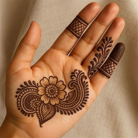 Front Hand Simple Mehndi Design – Easy & Beautiful Patterns – Hello ...