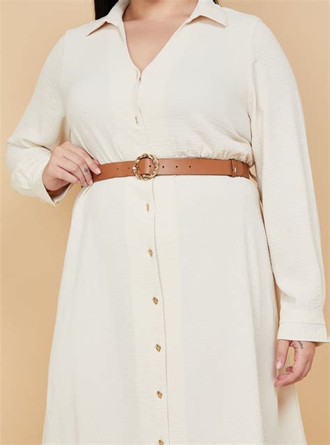 Buy Women Textured Belted Shirt Dress Online at just Rs. 1499.0 ...